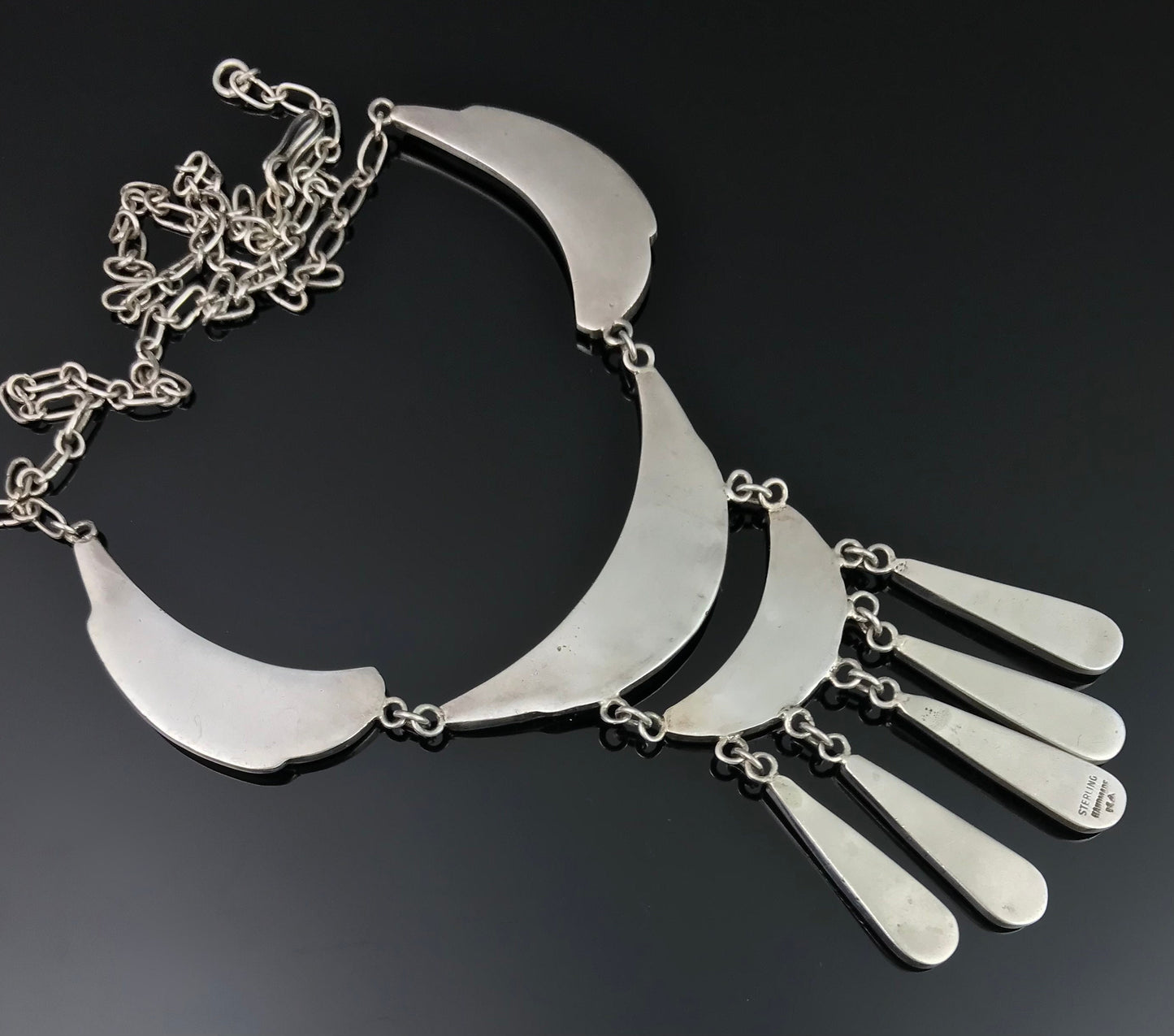 Spectacular! Vintage Inlay Necklace Zuni or Navajo Turquoise Signed