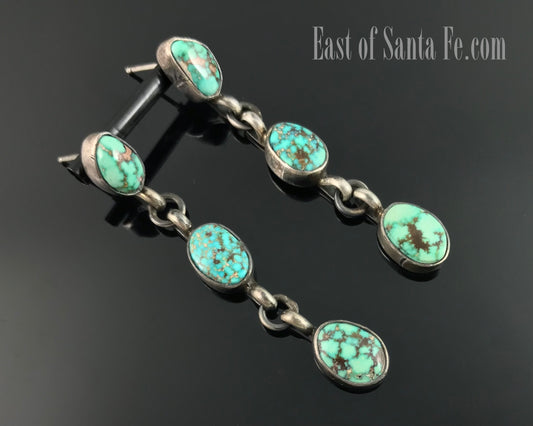Number 8 Spider Web Turquoise Earrings Native American Navajo - Isabelle Yazzie