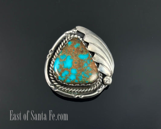 Vintage Turquoise Navajo Pin / Pendant Native American - Fanny Chavez Platero
