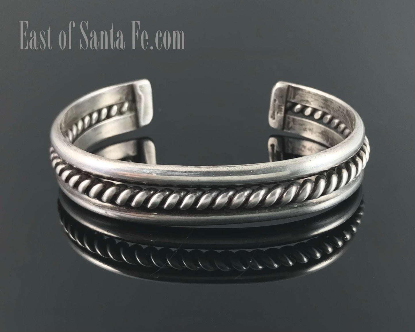 Navajo Sterling Silver Twist Cuff Bracelet Native American - Tahe