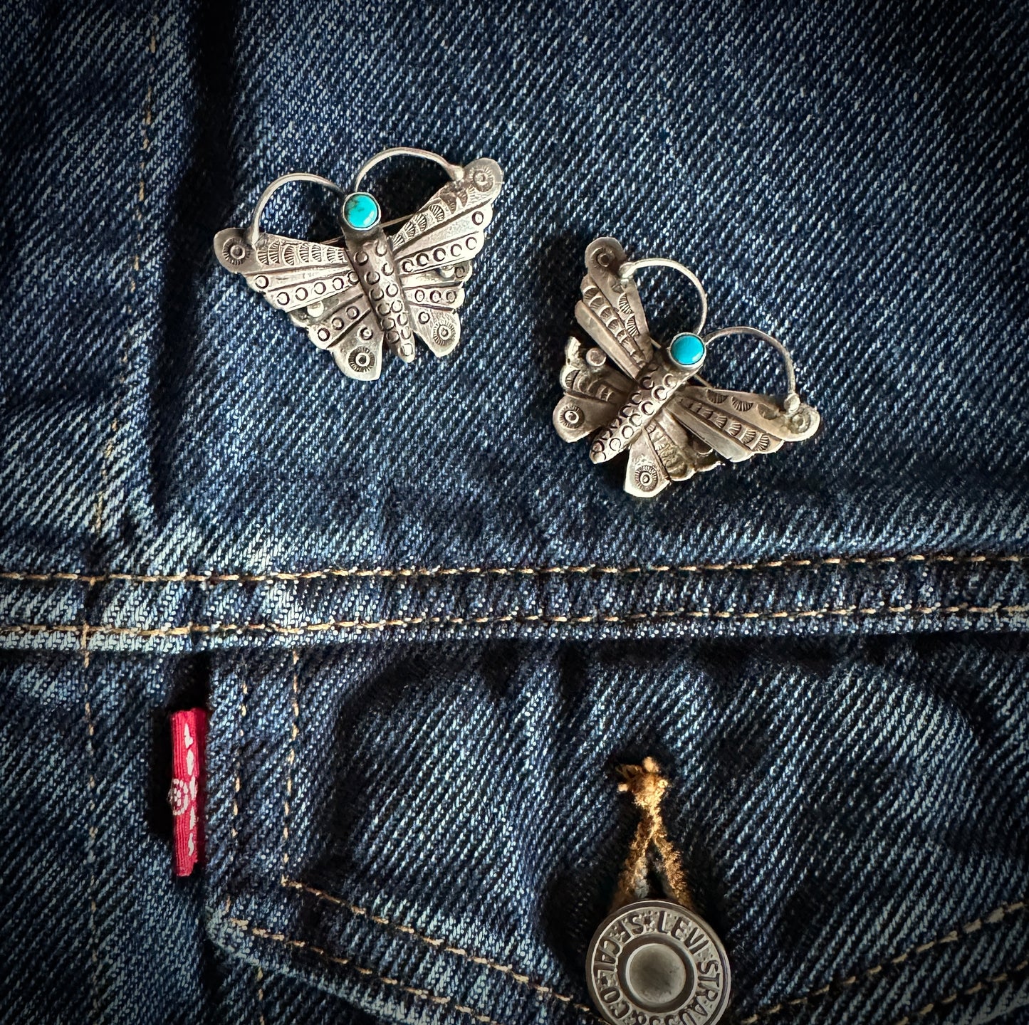 Navajo Butterfly Pins Native American - Vintage