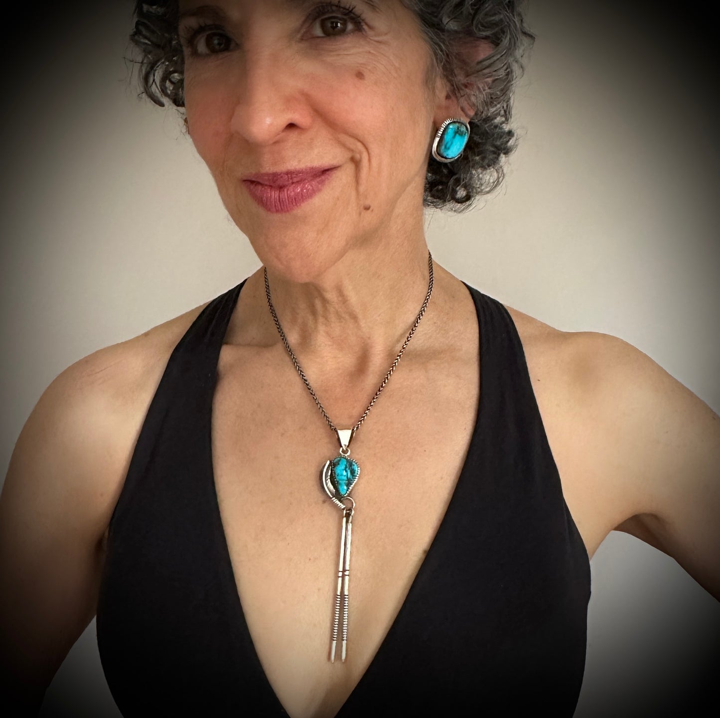 Striking Native American Turquoise Pendant Navajo - Vintage