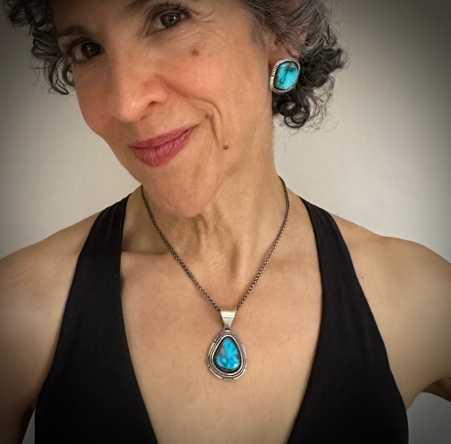 Morenci Turquoise Navajo Pendant Native American - Delbert Vandever