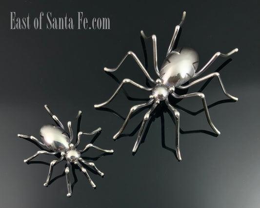 Huge Sterling Silver Navajo Spider Pins Native American - Effie Garfield