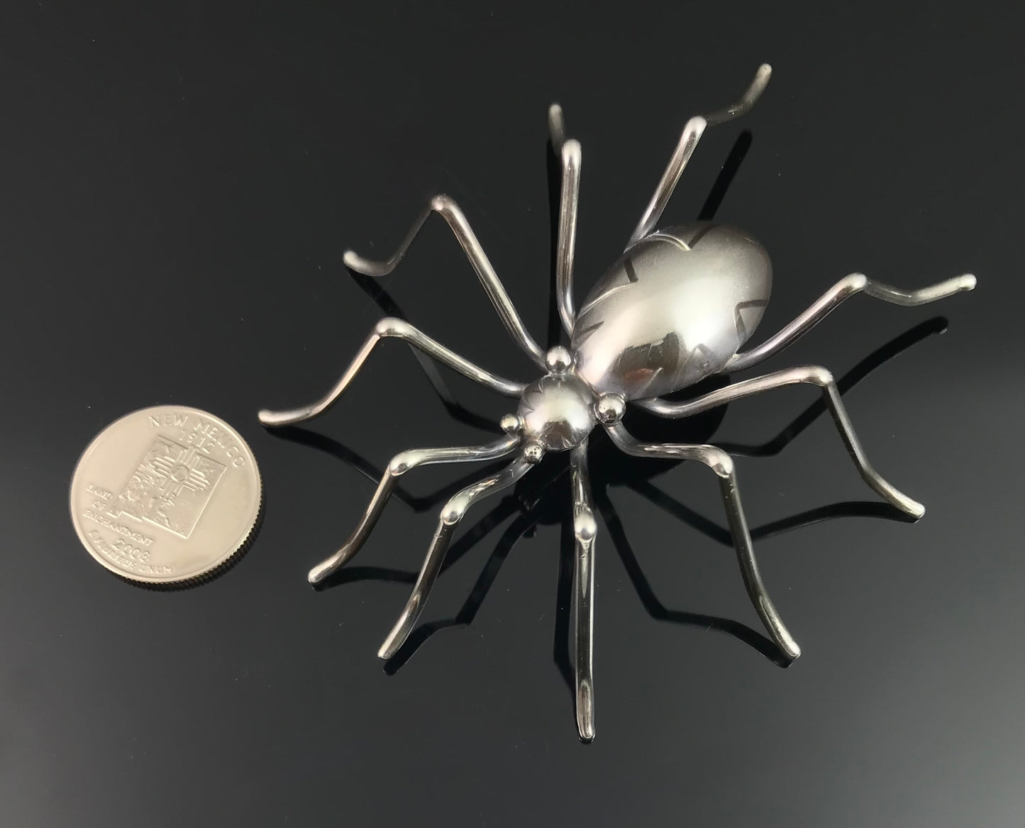 Huge Sterling Silver Navajo Spider Pin Native American - Effie Garfield
