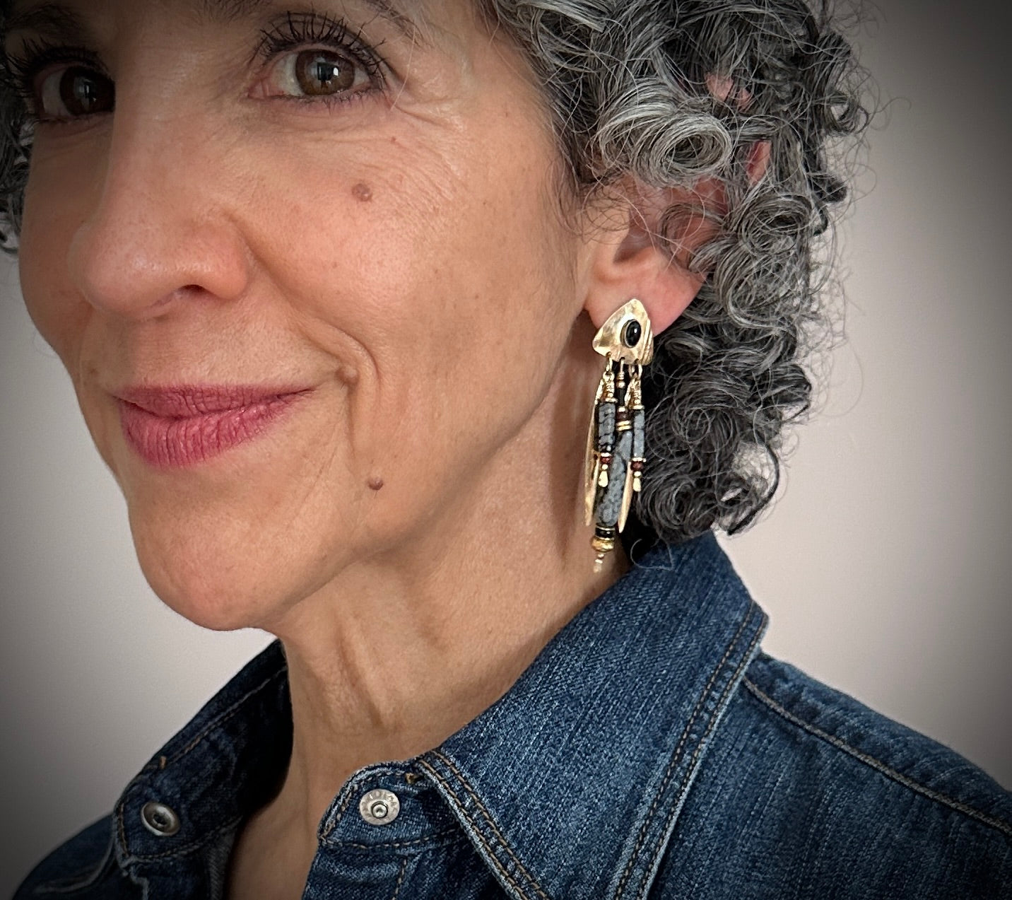 Tabra Gold Filled Earrings Tribal Gypsy Boho - VINTAGE