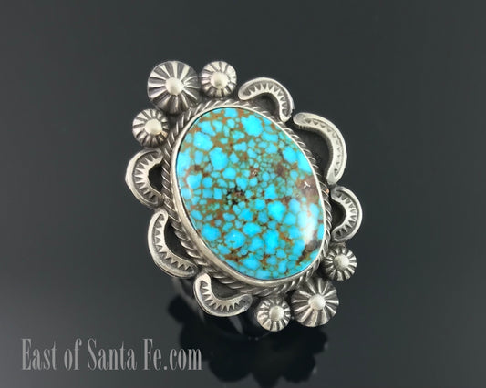 High Quality Spider Web Kingman Turquoise Ring Navajo Native American Size 6 1/4 - Benny Ramone