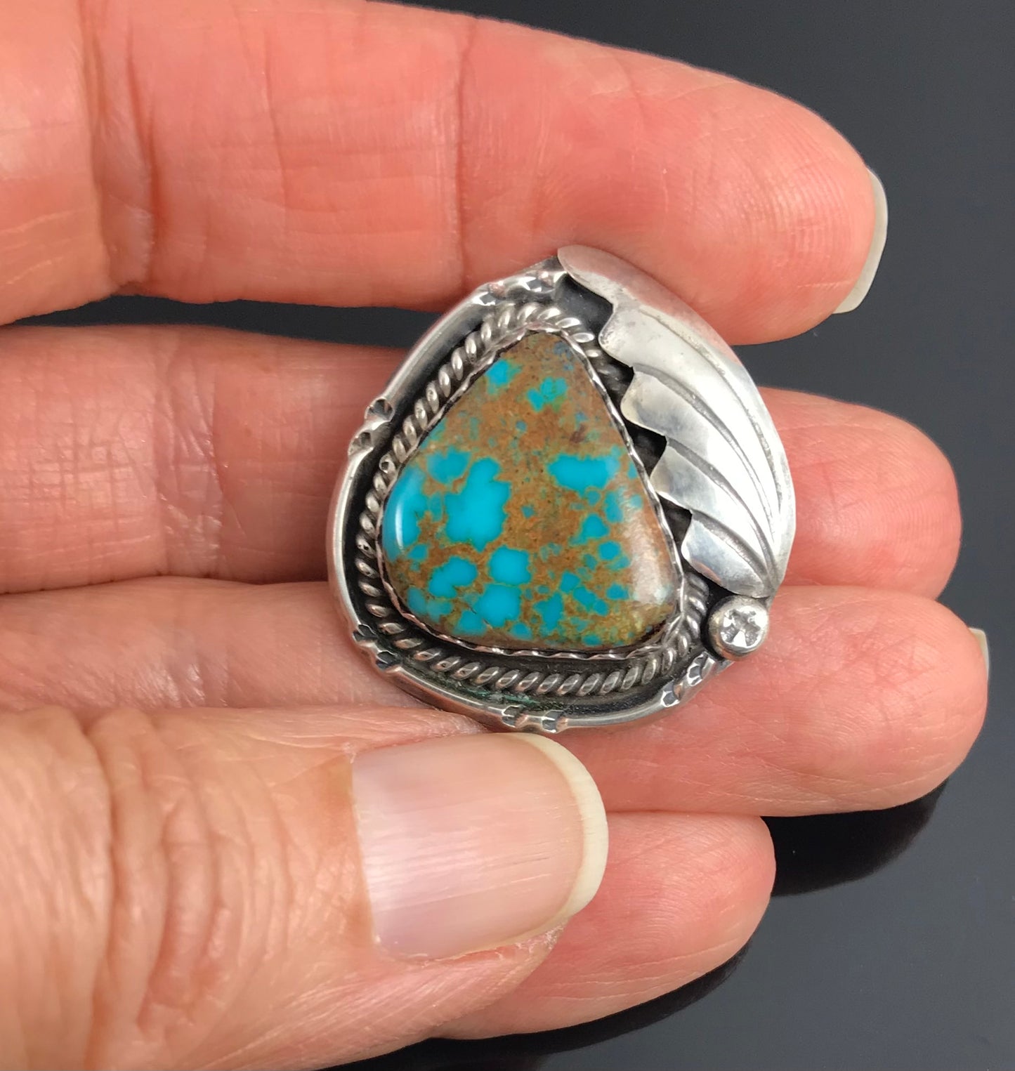 Vintage Turquoise Navajo Pin / Pendant Native American - Fanny Chavez Platero