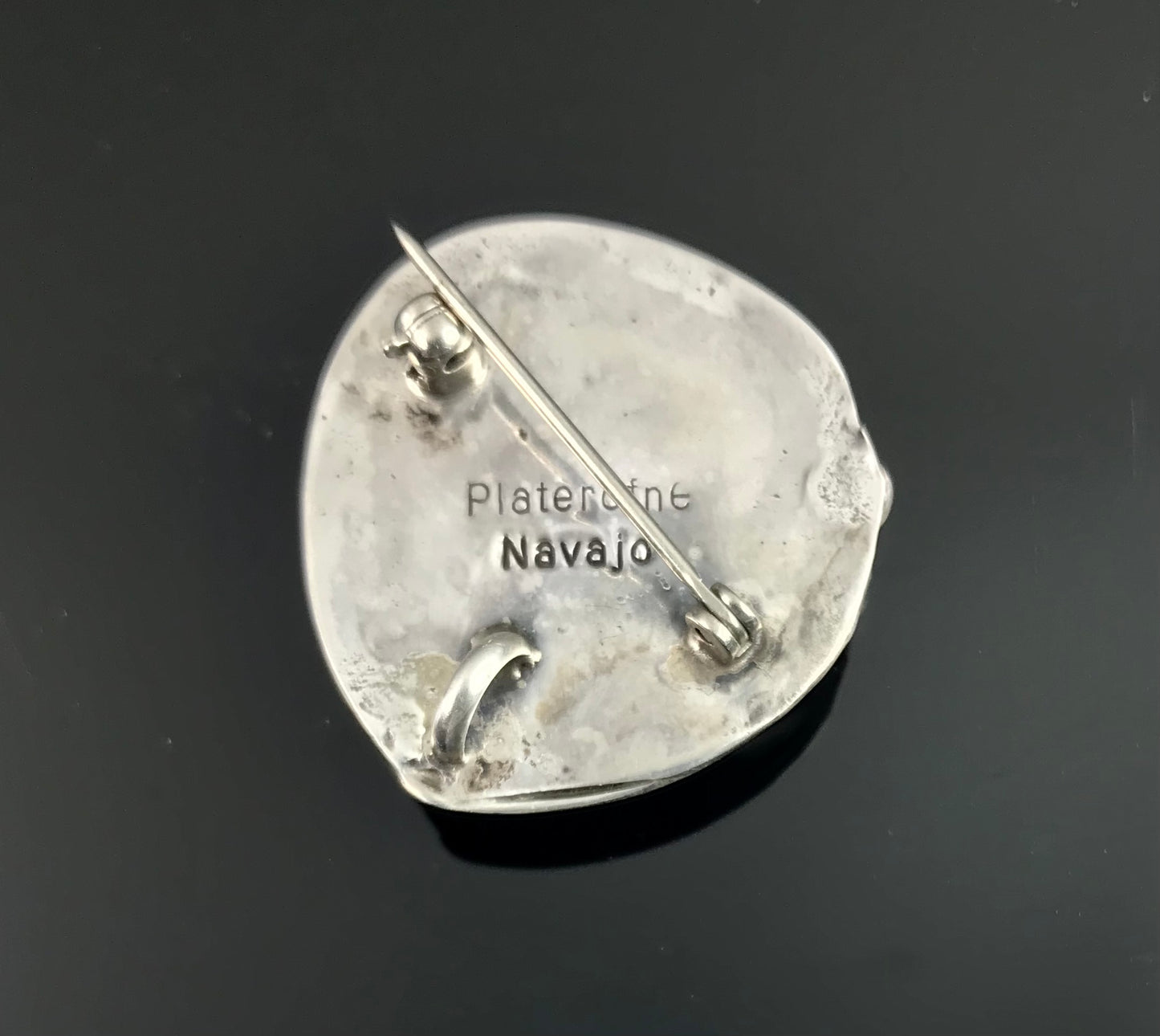 Vintage Turquoise Navajo Pin / Pendant Native American - Fanny Chavez Platero