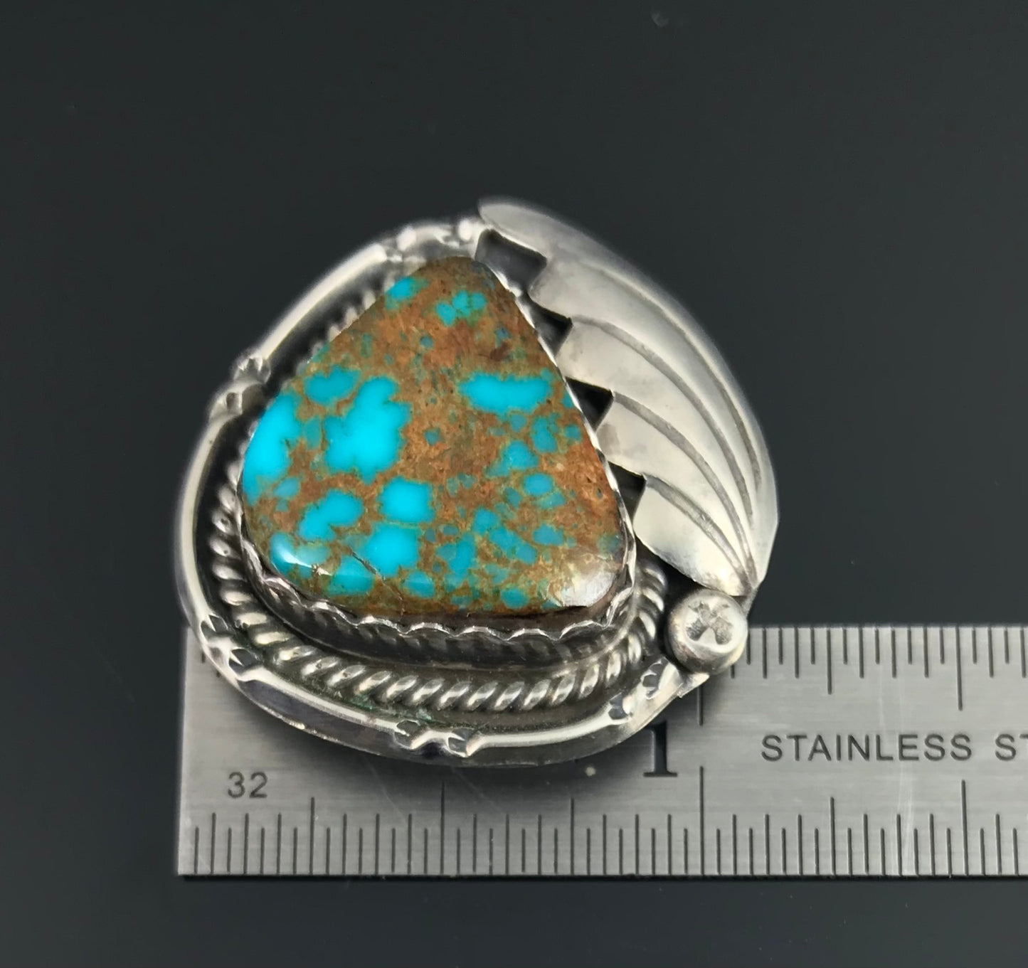 Vintage Turquoise Navajo Pin / Pendant Native American - Fanny Chavez Platero
