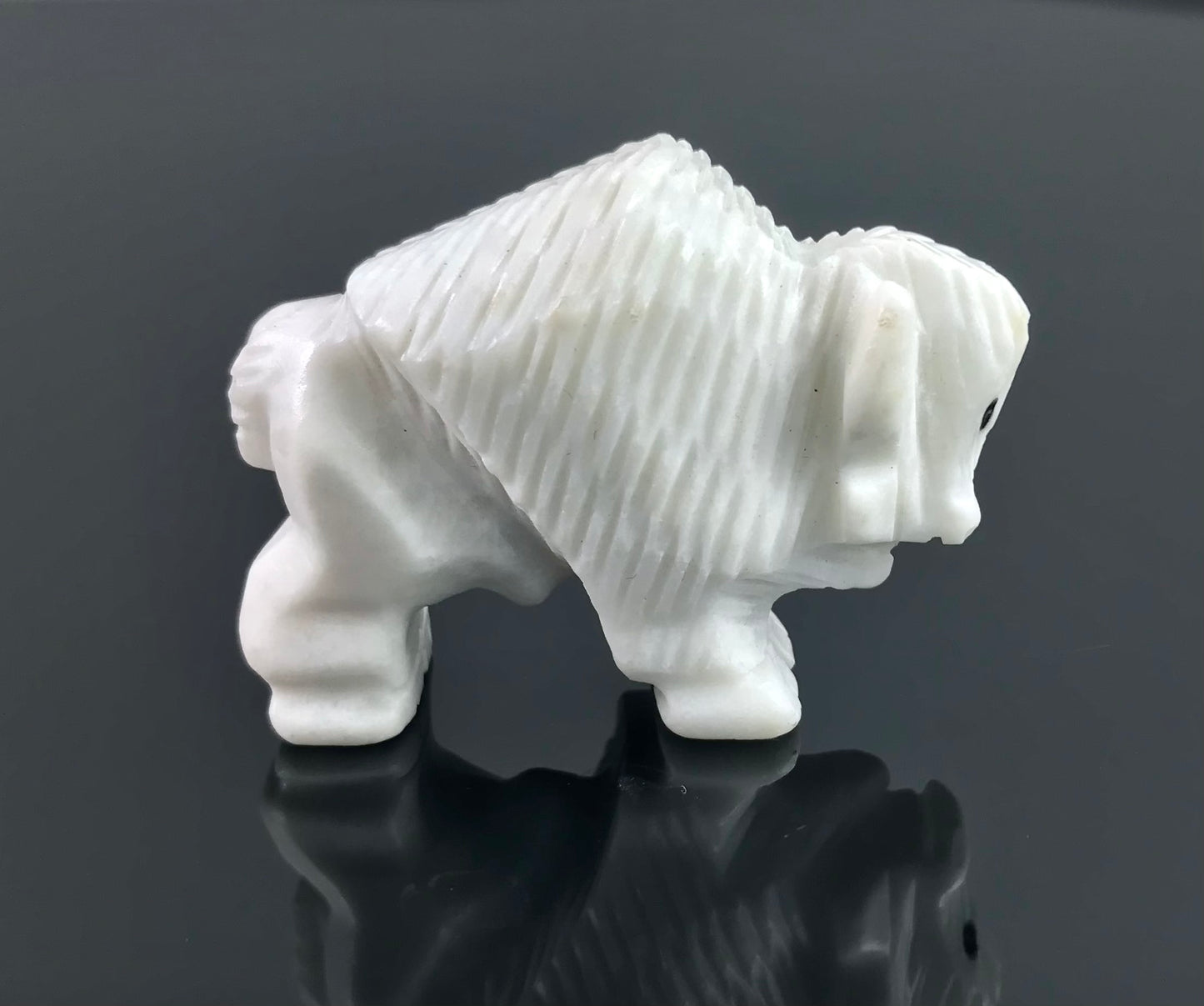 Zuni Sacred White and Turquoise Buffalos Bison Fetishes Native American