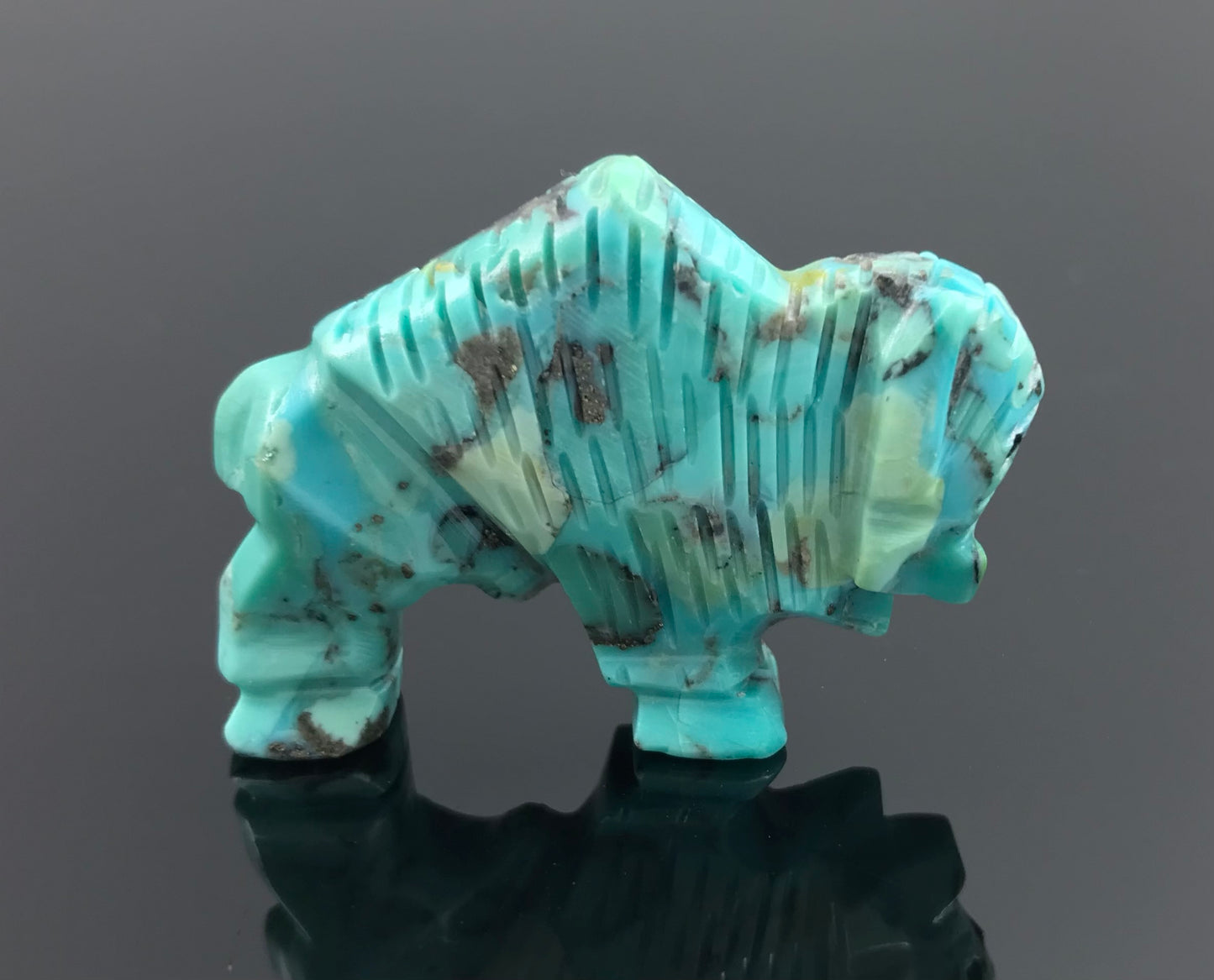 Zuni Sacred White and Turquoise Buffalos Bison Fetishes Native American
