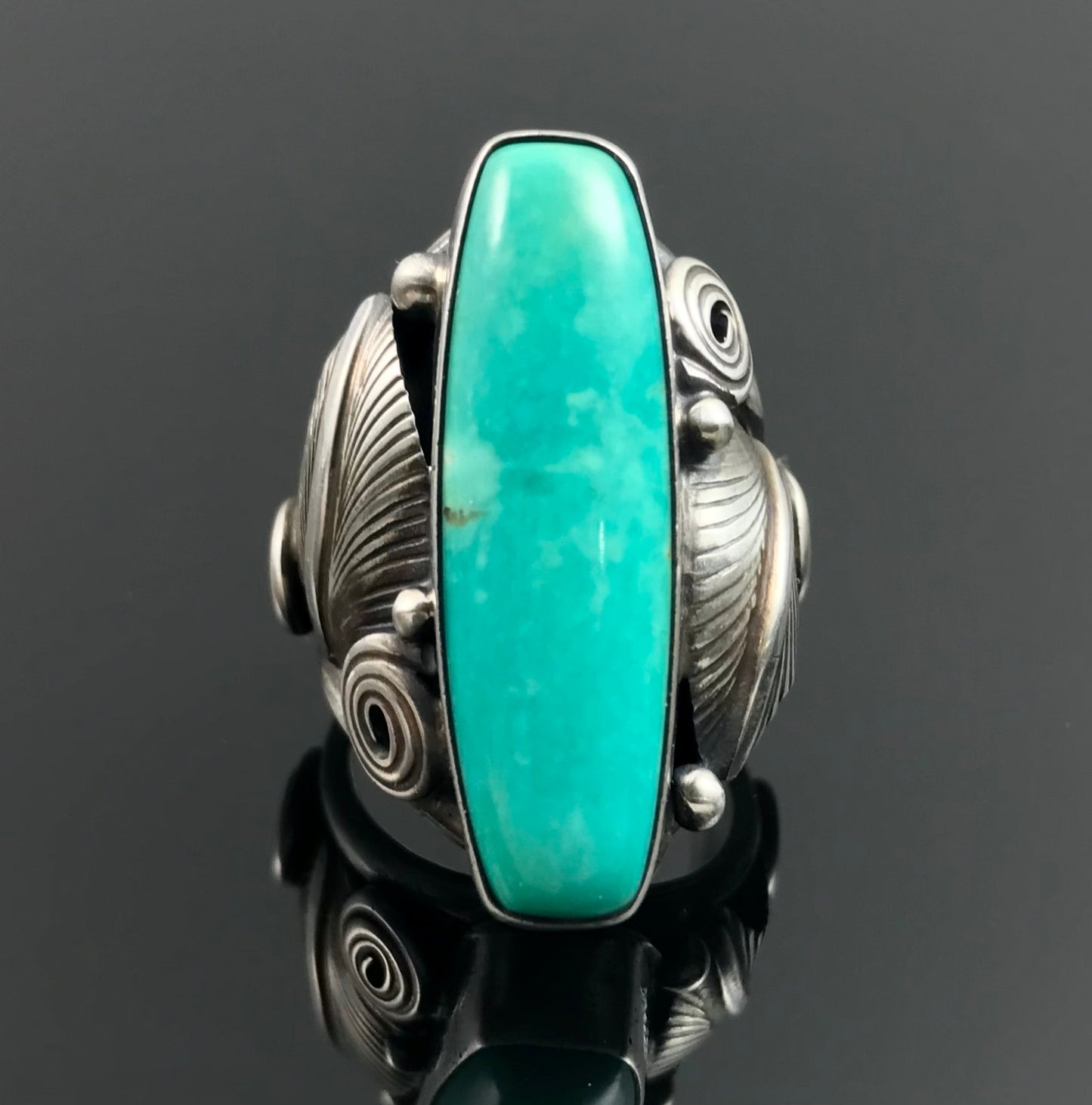Turquoise Ring Navajo Native American Size 7 - Darrell Morgan