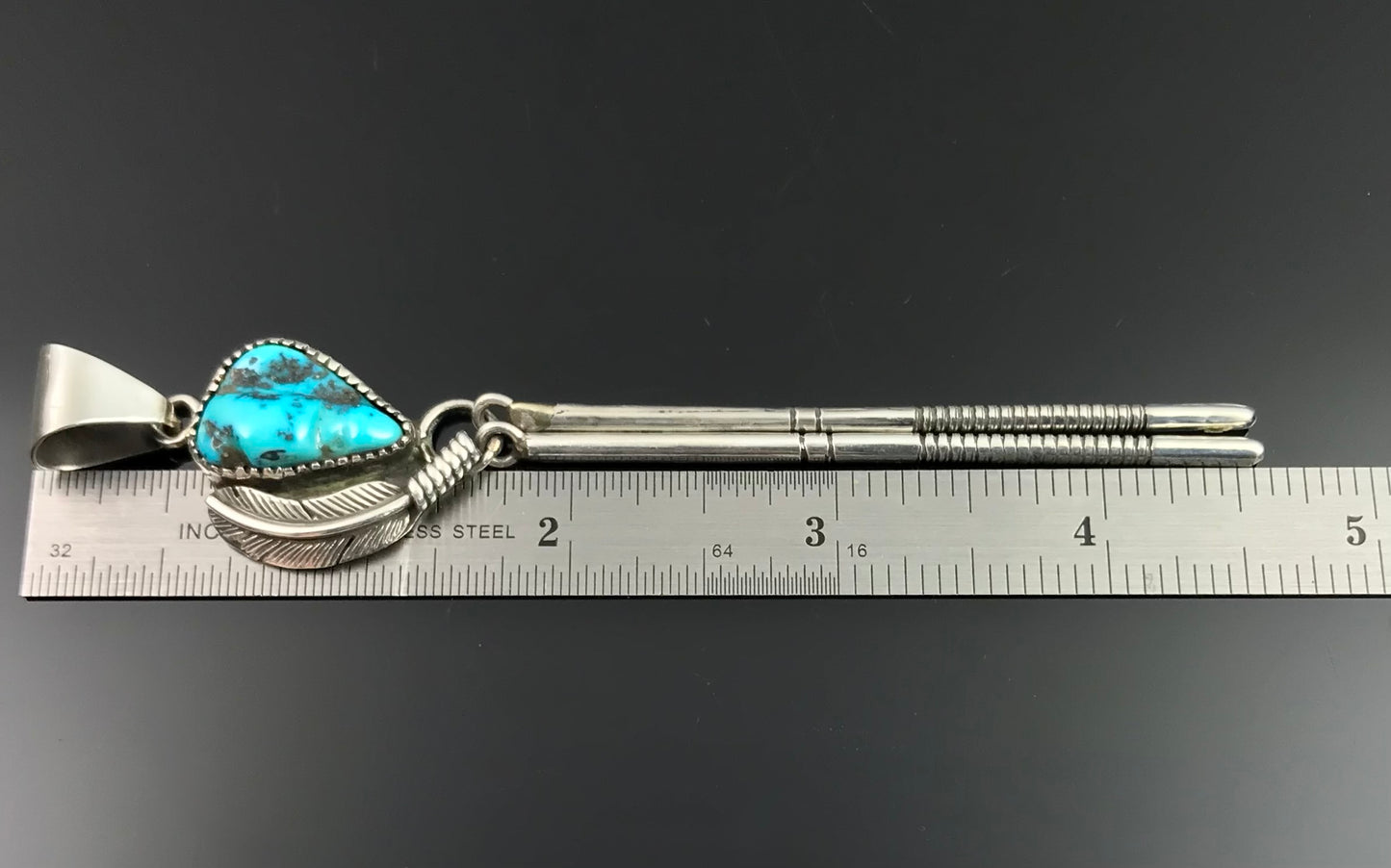 Striking Native American Turquoise Pendant Navajo - Vintage