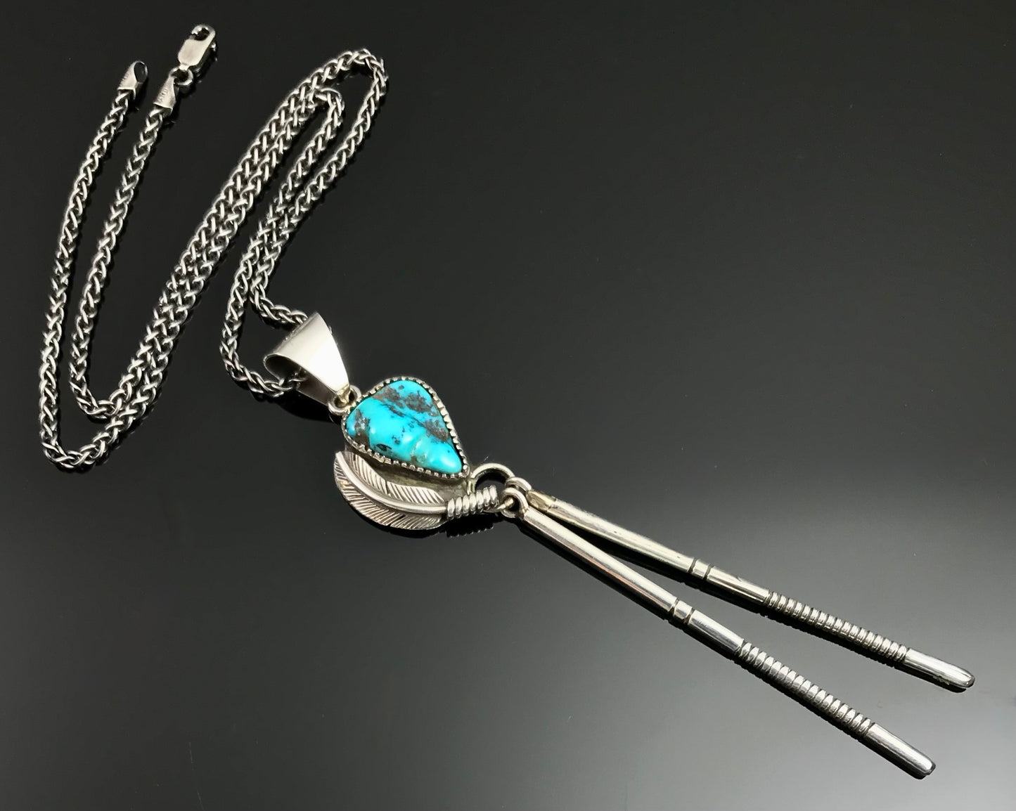 Striking Native American Turquoise Pendant Navajo - Vintage