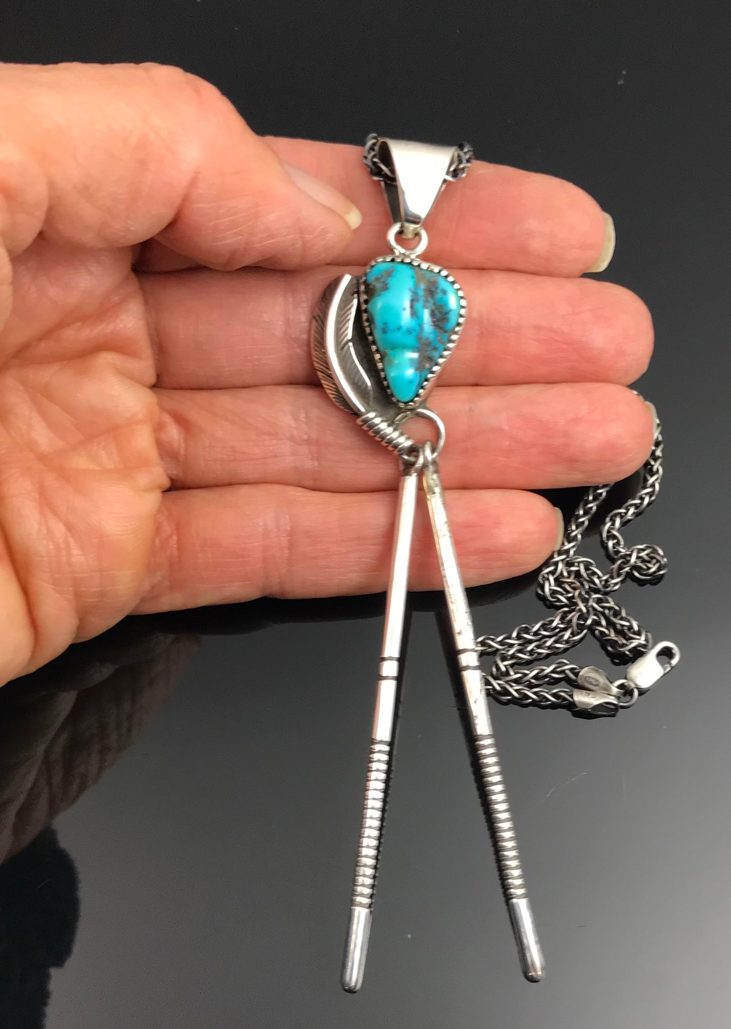 Striking Native American Turquoise Pendant Navajo - Vintage