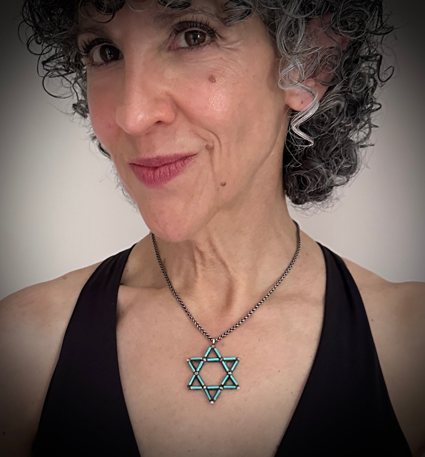 Zuni Needlepoint Star of David Pendant - Vintage