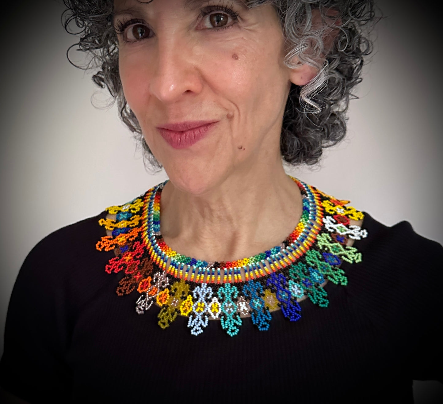 Colombian Embera Chami Okama Rainbow Beaded Necklace