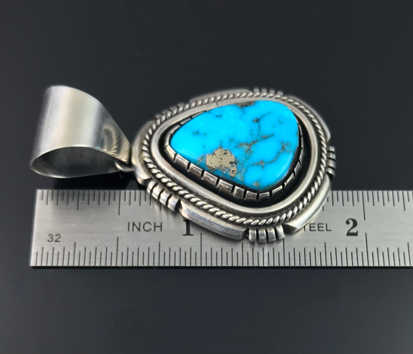 Morenci Turquoise Navajo Pendant Native American - Delbert Vandever