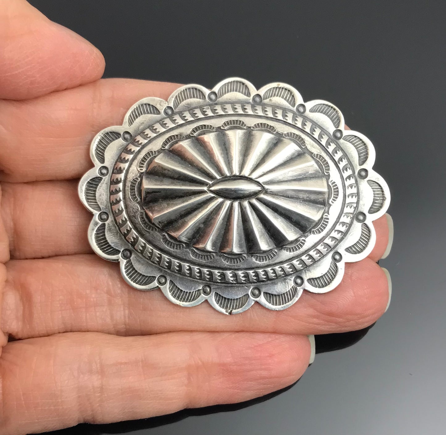 Navajo C-clasp Concho Pin Brooch Native American Navajo - VINTAGE