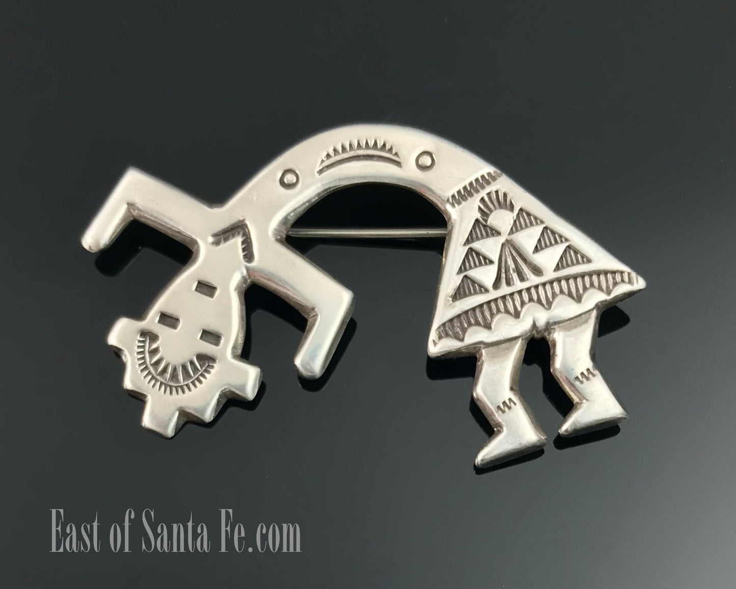 Large Navajo Rainbow Kachina Yei Pin Native American Sterling- Felix Joe