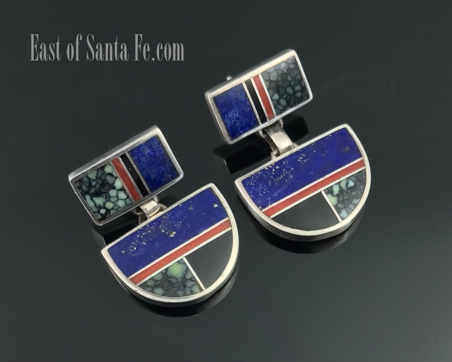 Inlay Earrings Navajo Native American - Ray Tracey