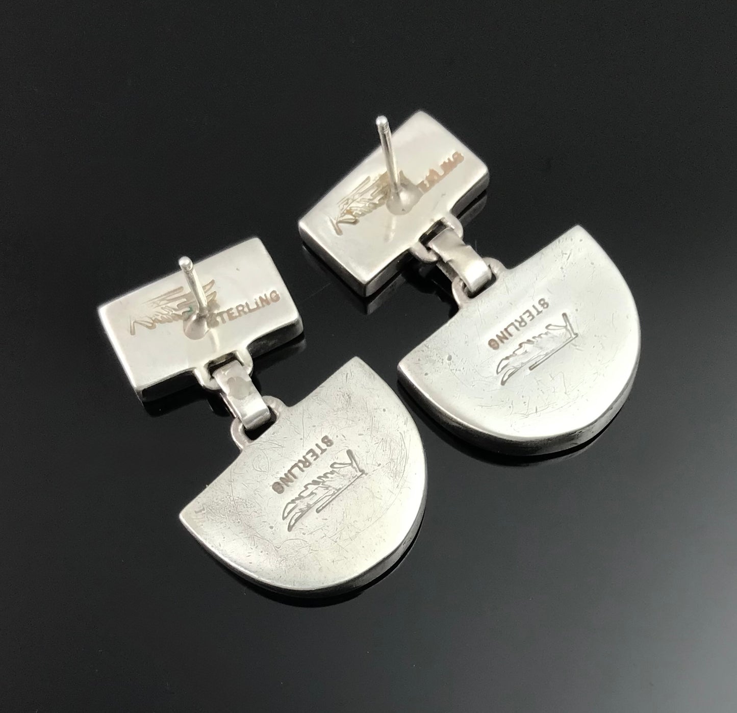 Inlay Earrings Navajo Native American - Ray Tracey