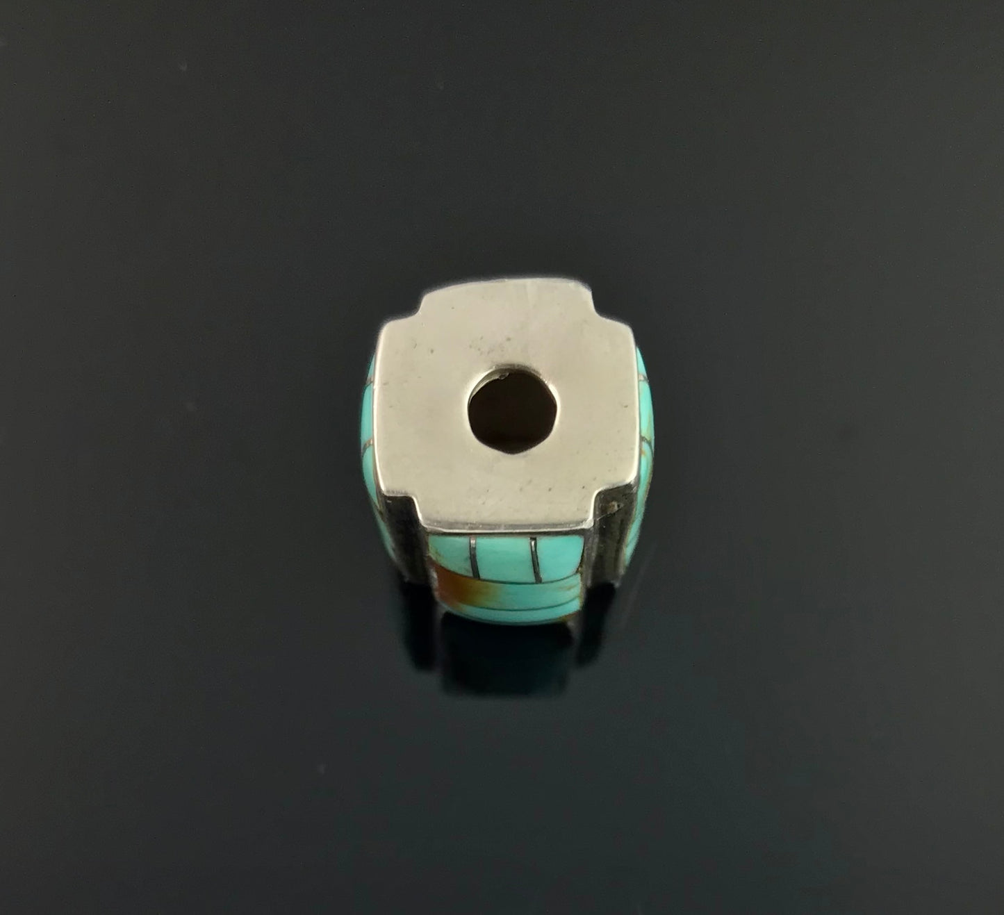 Native American Inlay Turquoise Bead Pendant - Vintage