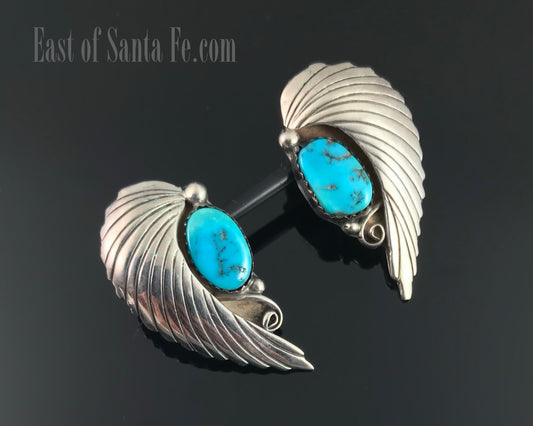 Navajo Angel Wings Turquoise Native American Earrings - Vintage