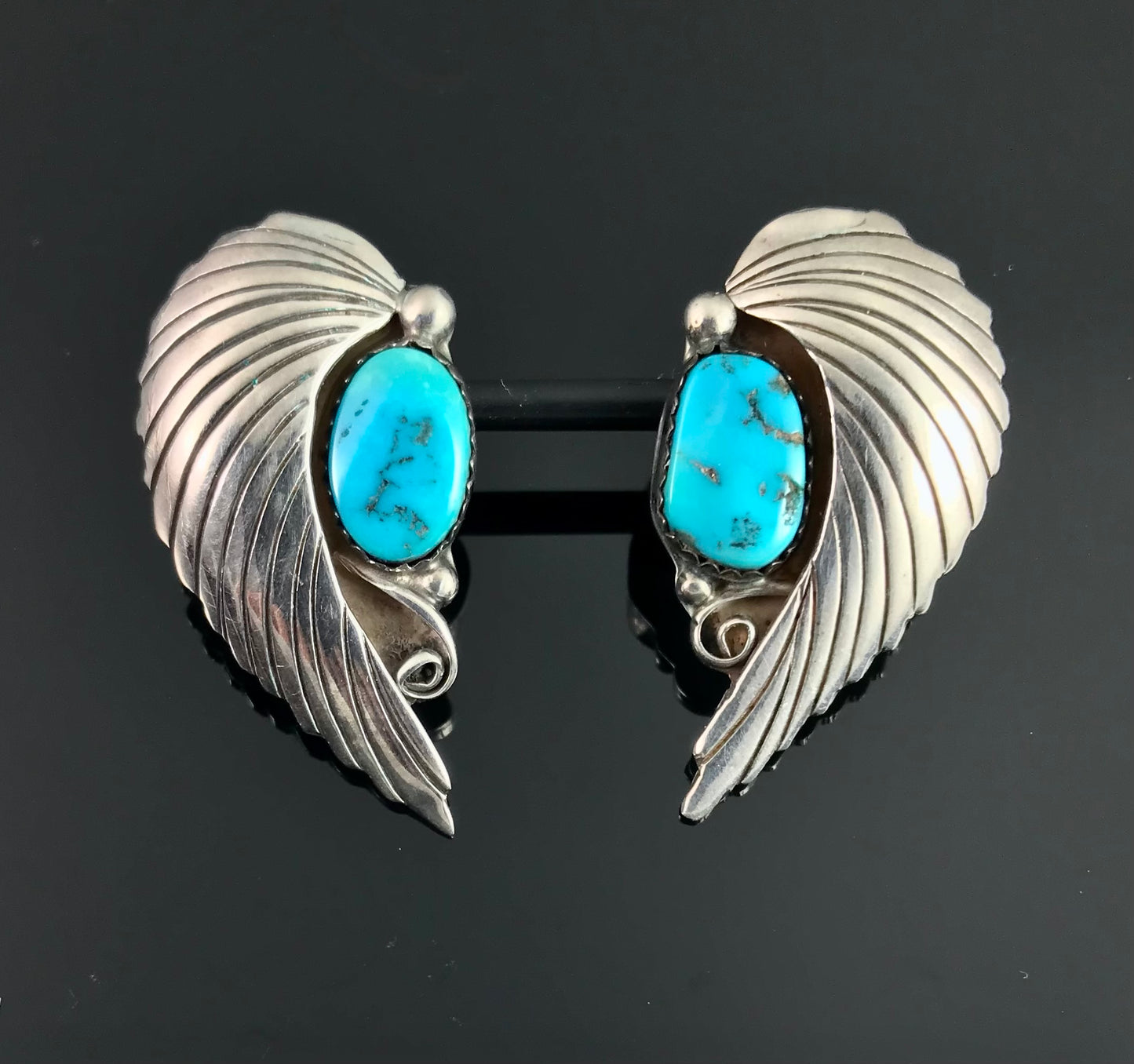 Navajo Angel Wings Turquoise Native American Earrings - Vintage