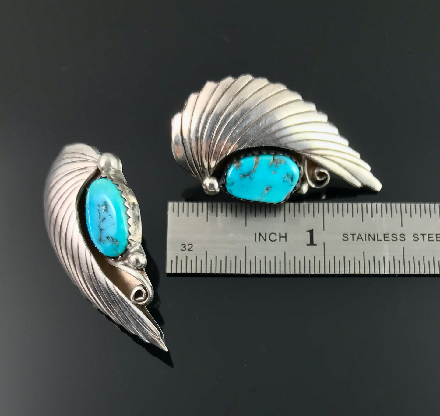 Navajo Angel Wings Turquoise Native American Earrings - Vintage