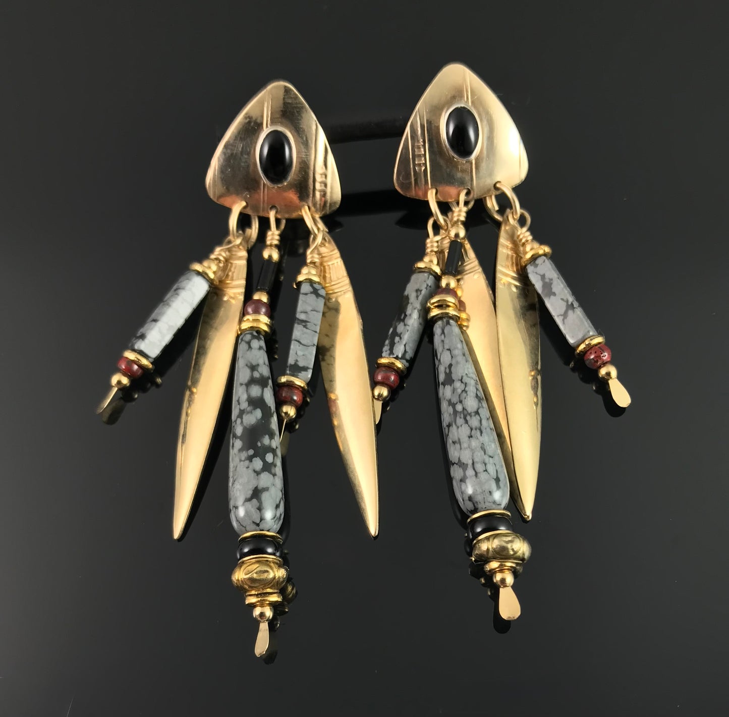 Tabra Gold Filled Earrings Tribal Gypsy Boho - VINTAGE