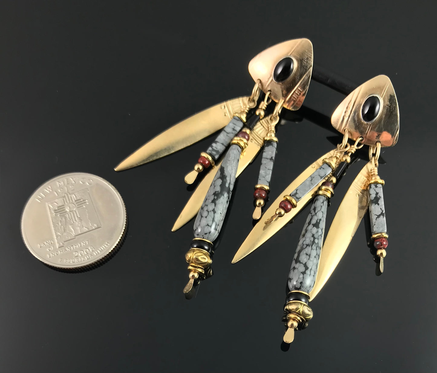 Tabra Gold Filled Earrings Tribal Gypsy Boho - VINTAGE