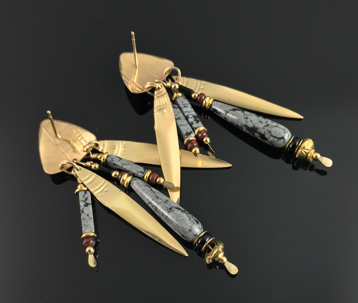 Tabra Gold Filled Earrings Tribal Gypsy Boho - VINTAGE