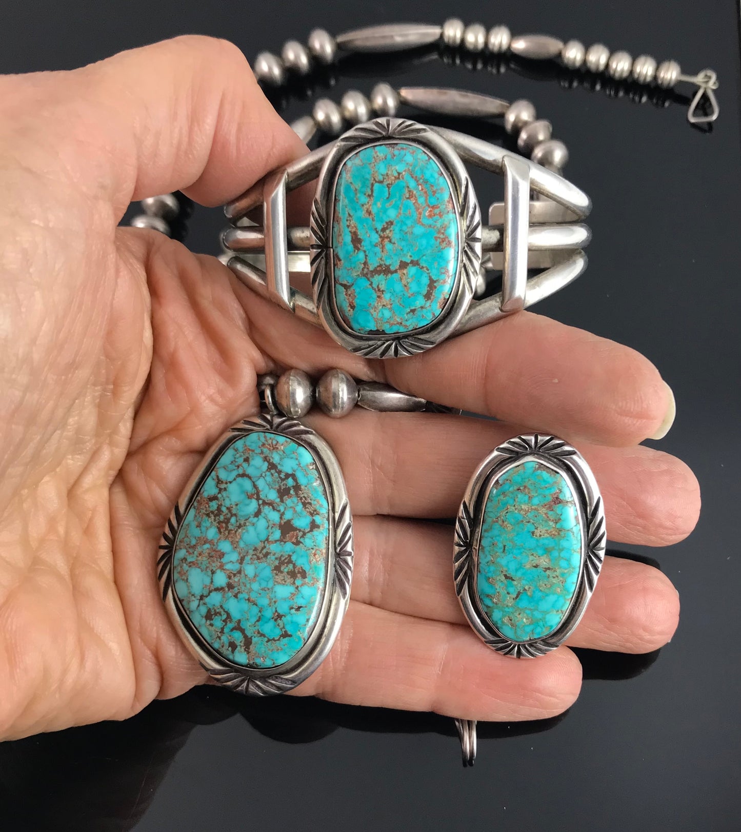 Navajo Set: Necklace, Bracelet & Ring Native American - Vintage