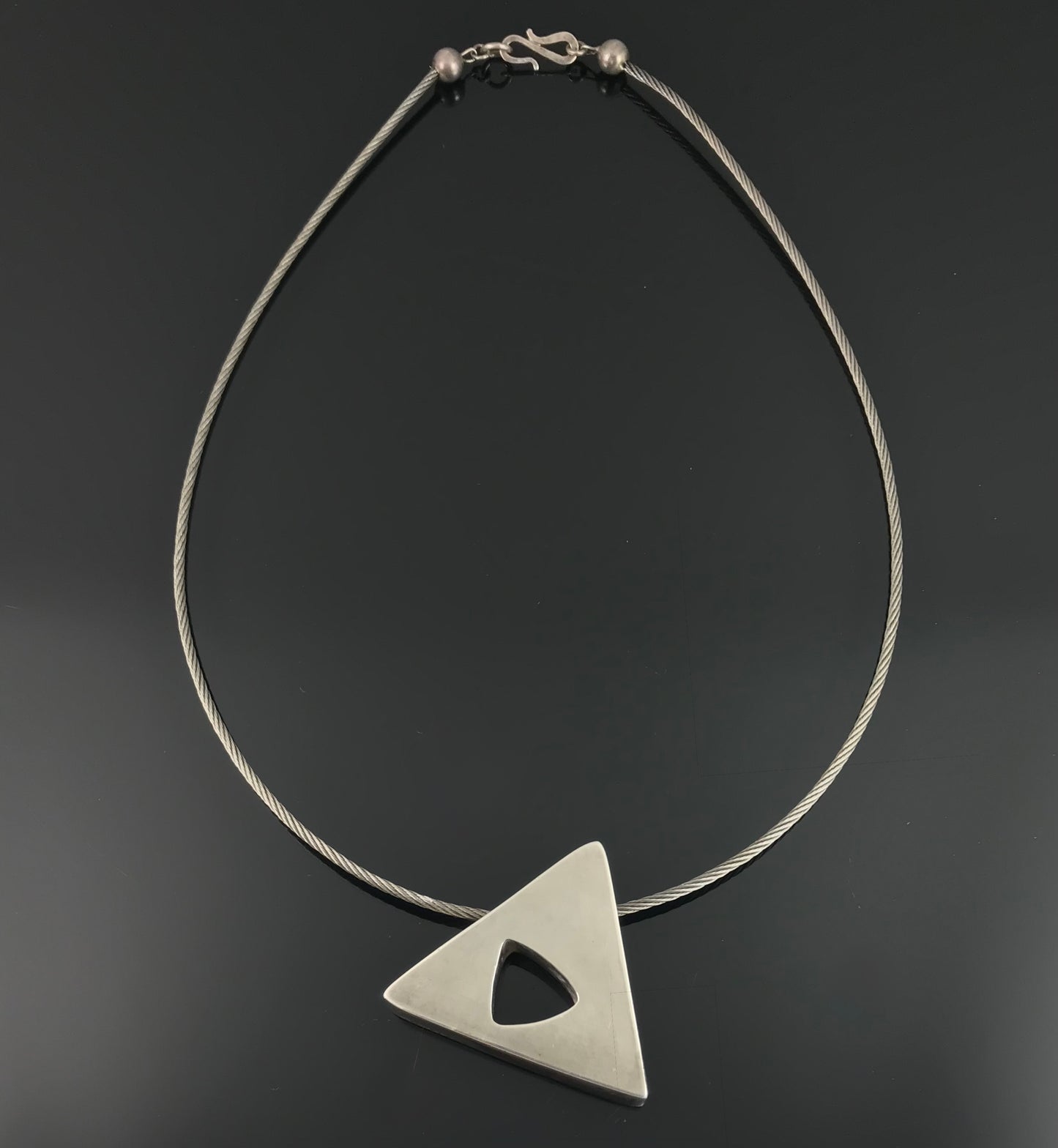 Industrial Minimalist Modern Sterling Silver Necklace - Vintage