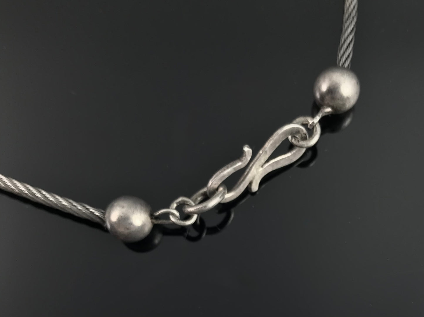 Industrial Minimalist Modern Sterling Silver Necklace - Vintage