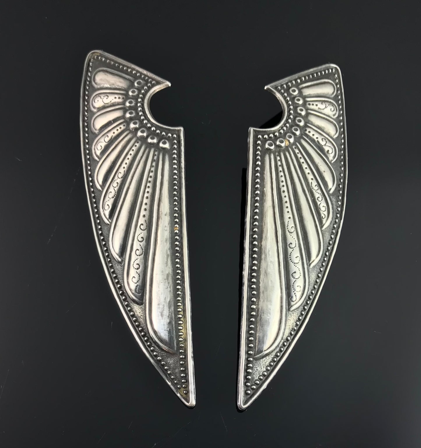 HUGE Sterling Silver Tribal Egyptian Goddess Angel Wings Earrings