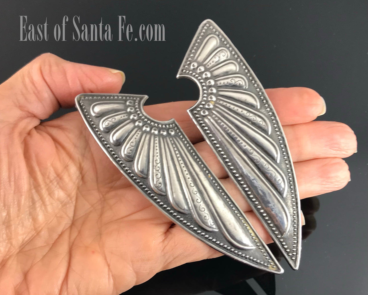 HUGE Sterling Silver Tribal Egyptian Goddess Angel Wings Earrings