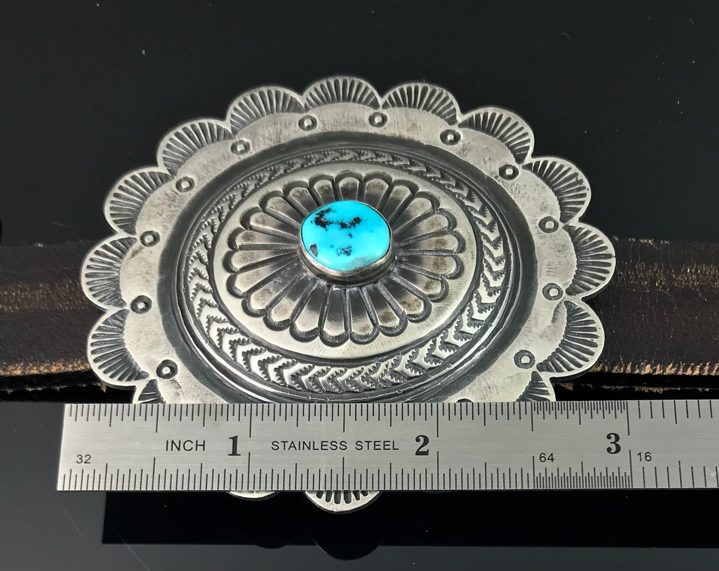 Kirk Smith Turquoise Concho Belt Navajo Native American - Vintage