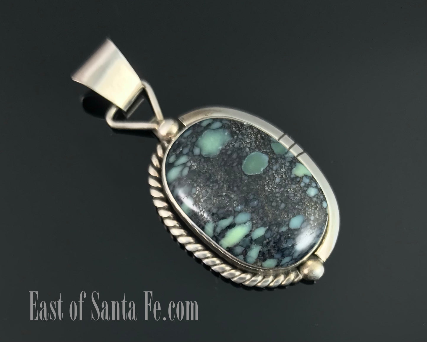 New Lander Variscite Navajo Necklace Pendant - Native American Vintage