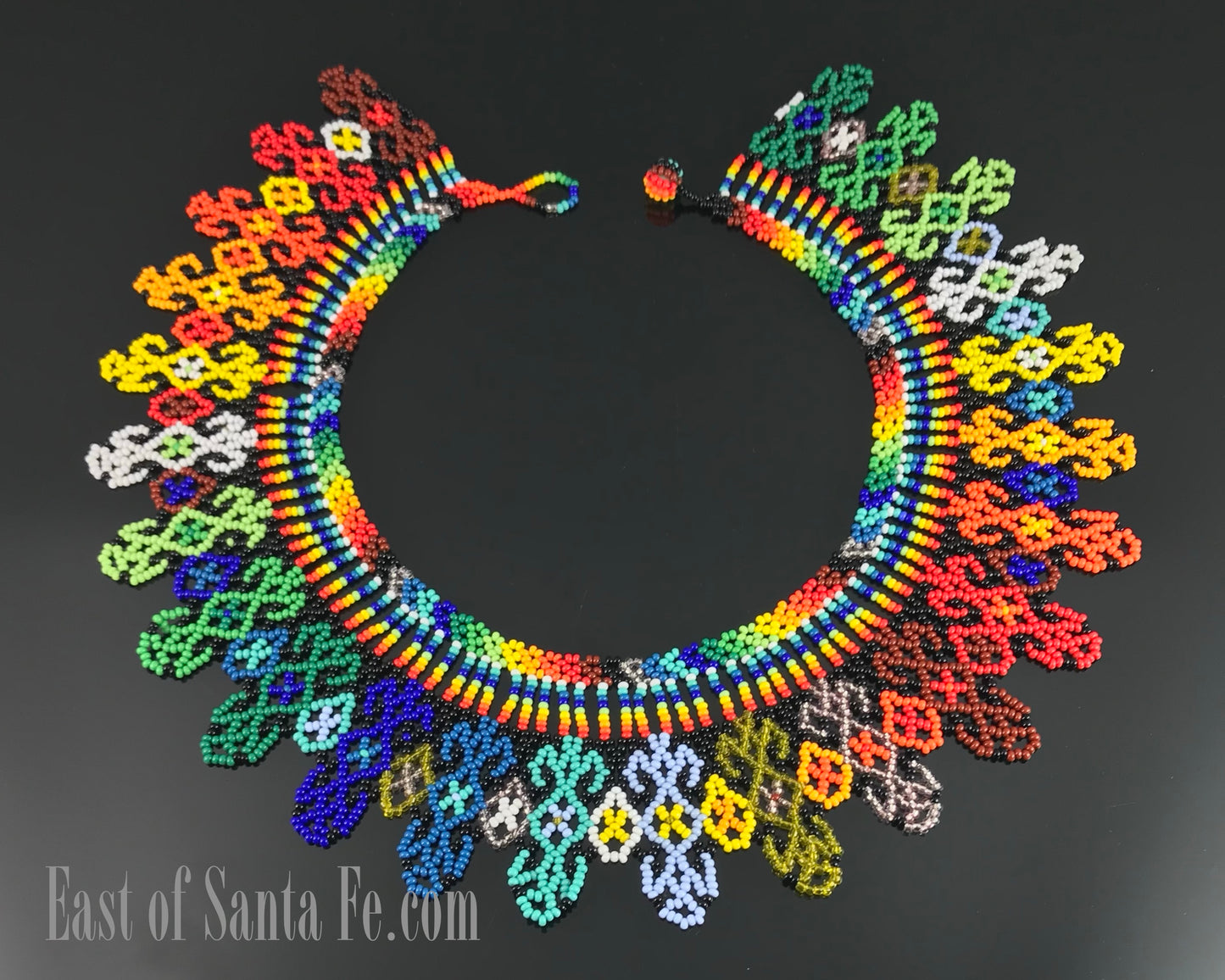 Colombian Embera Chami Okama Rainbow Beaded Necklace