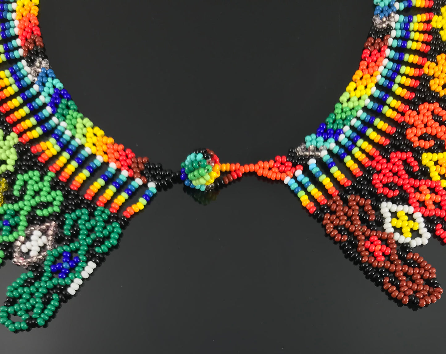 Colombian Embera Chami Okama Rainbow Beaded Necklace