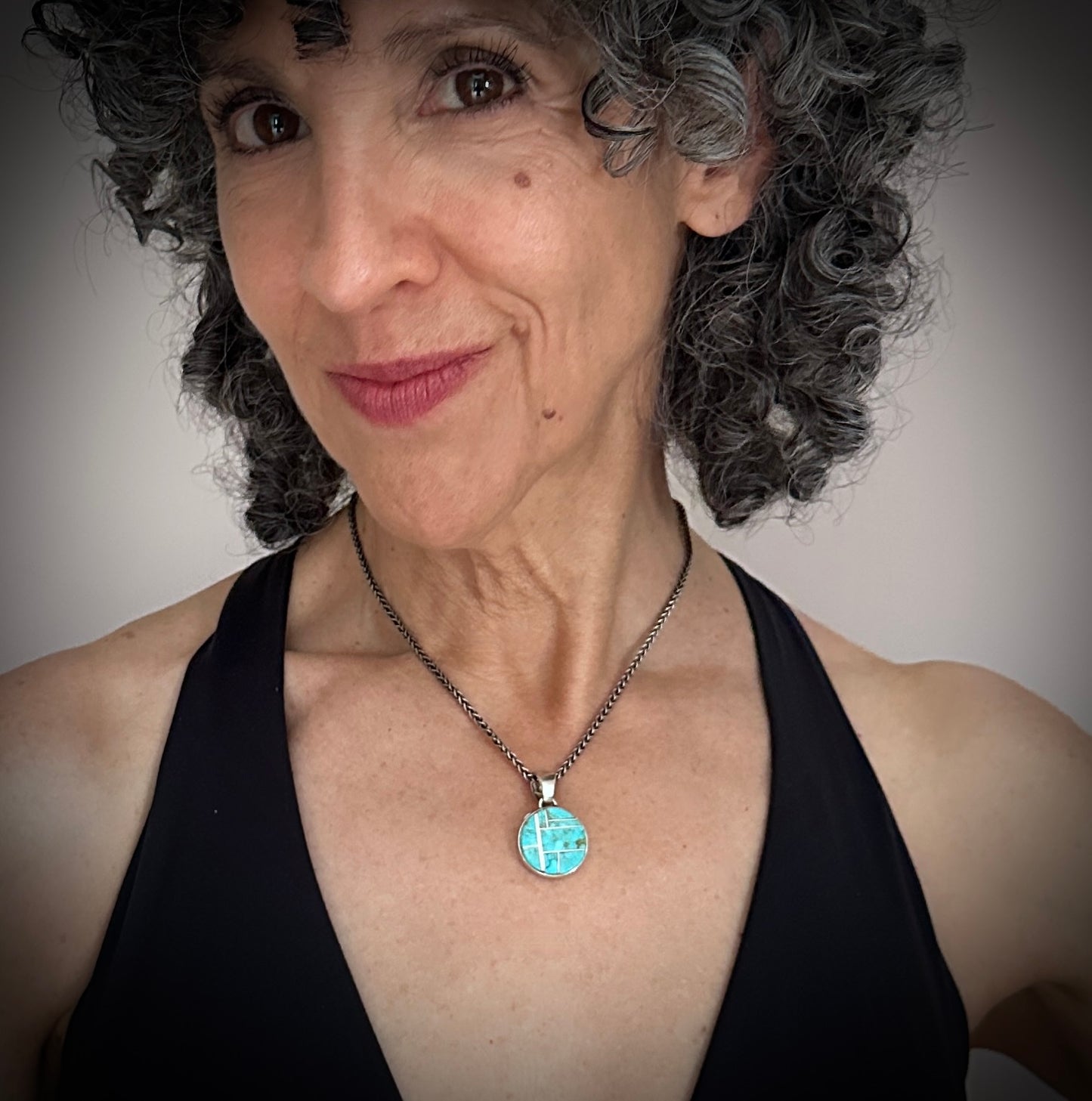 Number 8 Inlay Turquoise Pendant Native American - First American Traders