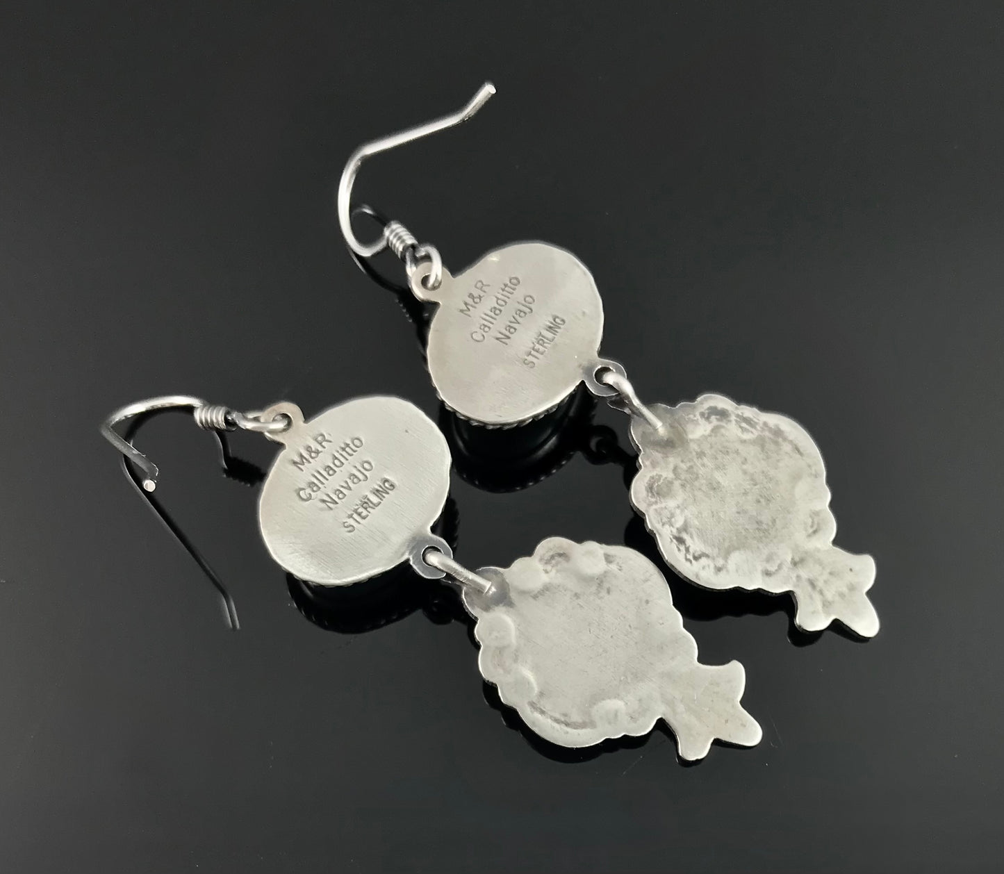 Old Style Carico Lake Turquoise Navajo Native American Earrings - Michael & Rose Calladitto