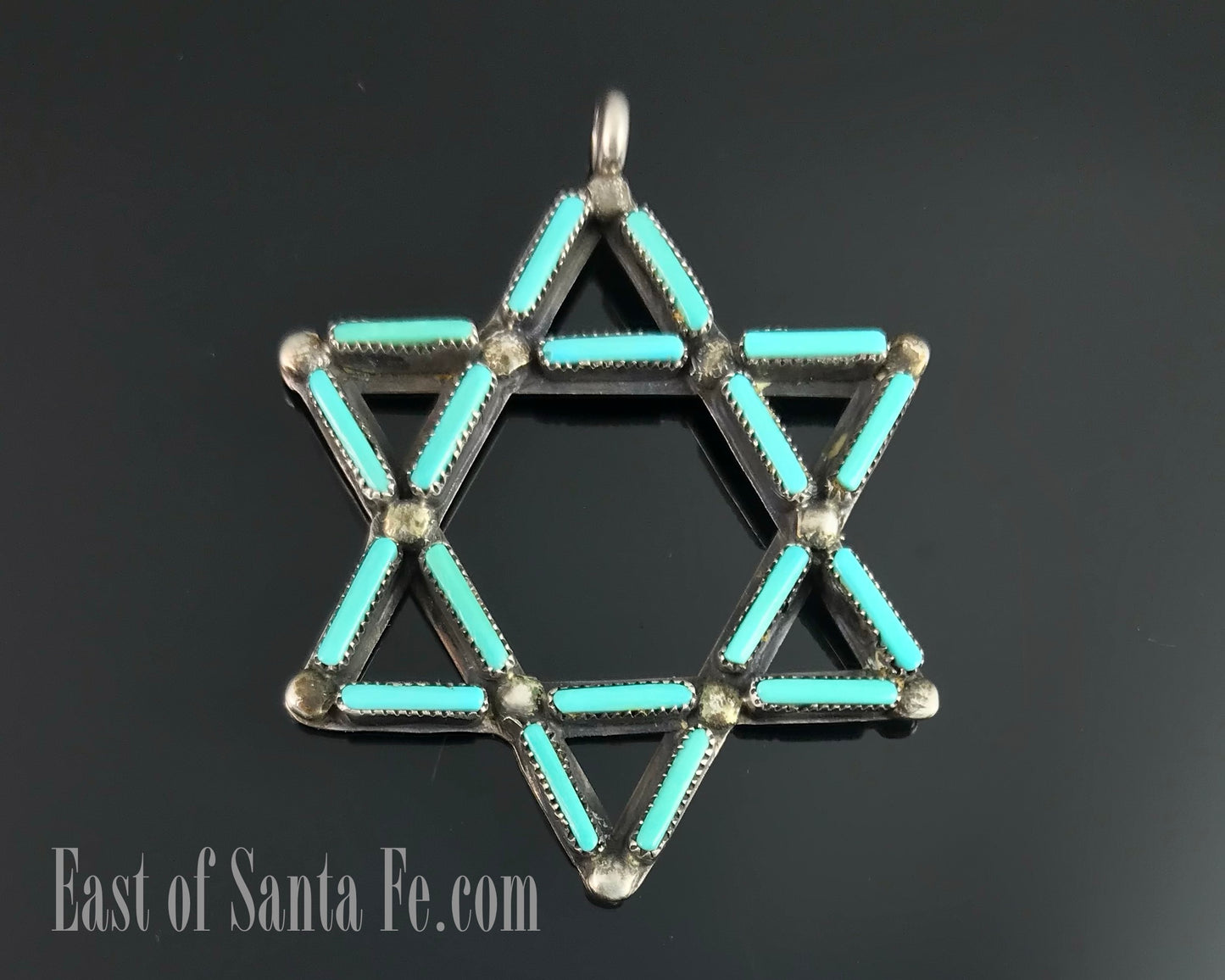 Zuni Needlepoint Star of David Pendant - Vintage