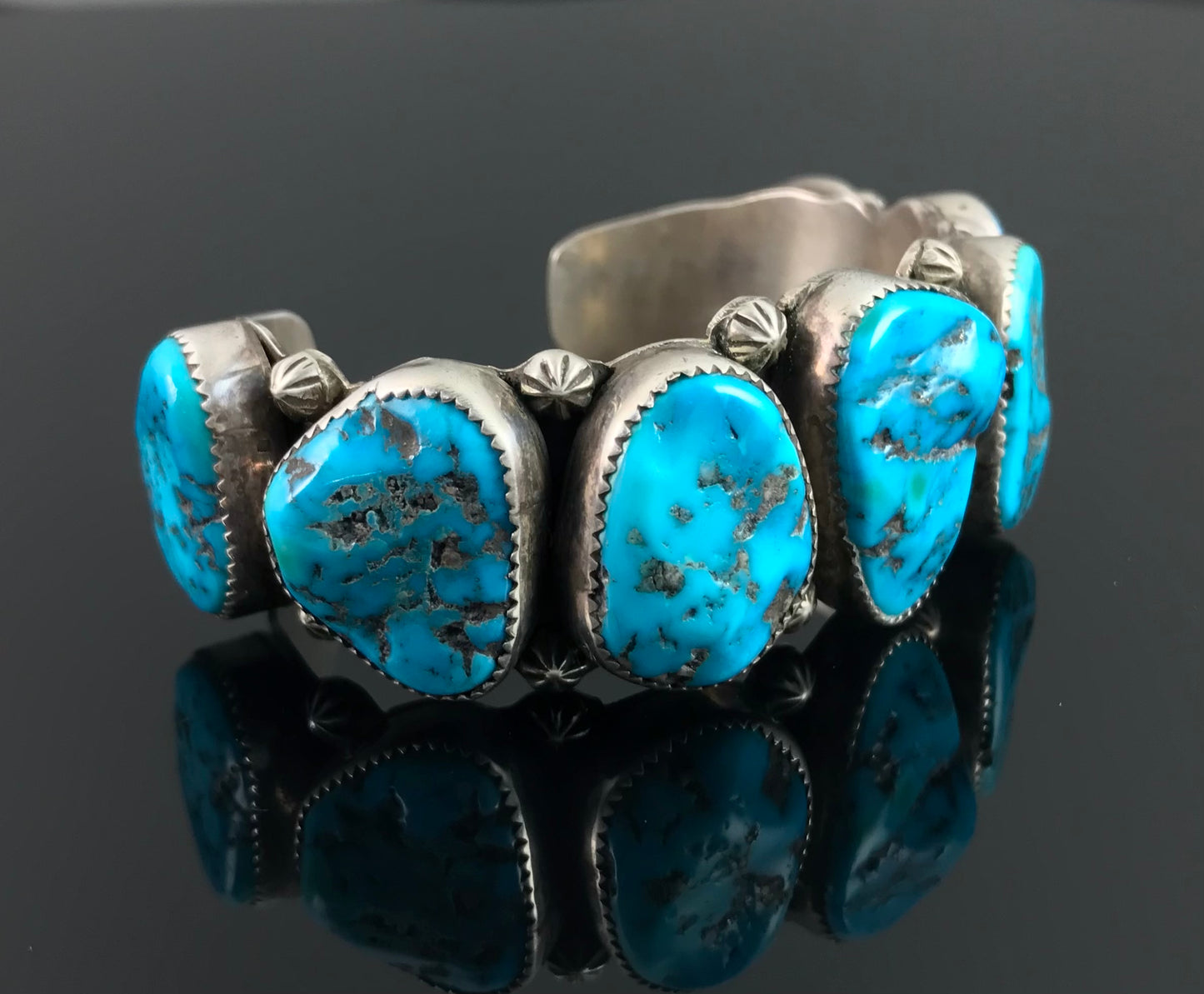 7 Turquoise Cuff Bracelet Native American Navajo - Emma Lincoln