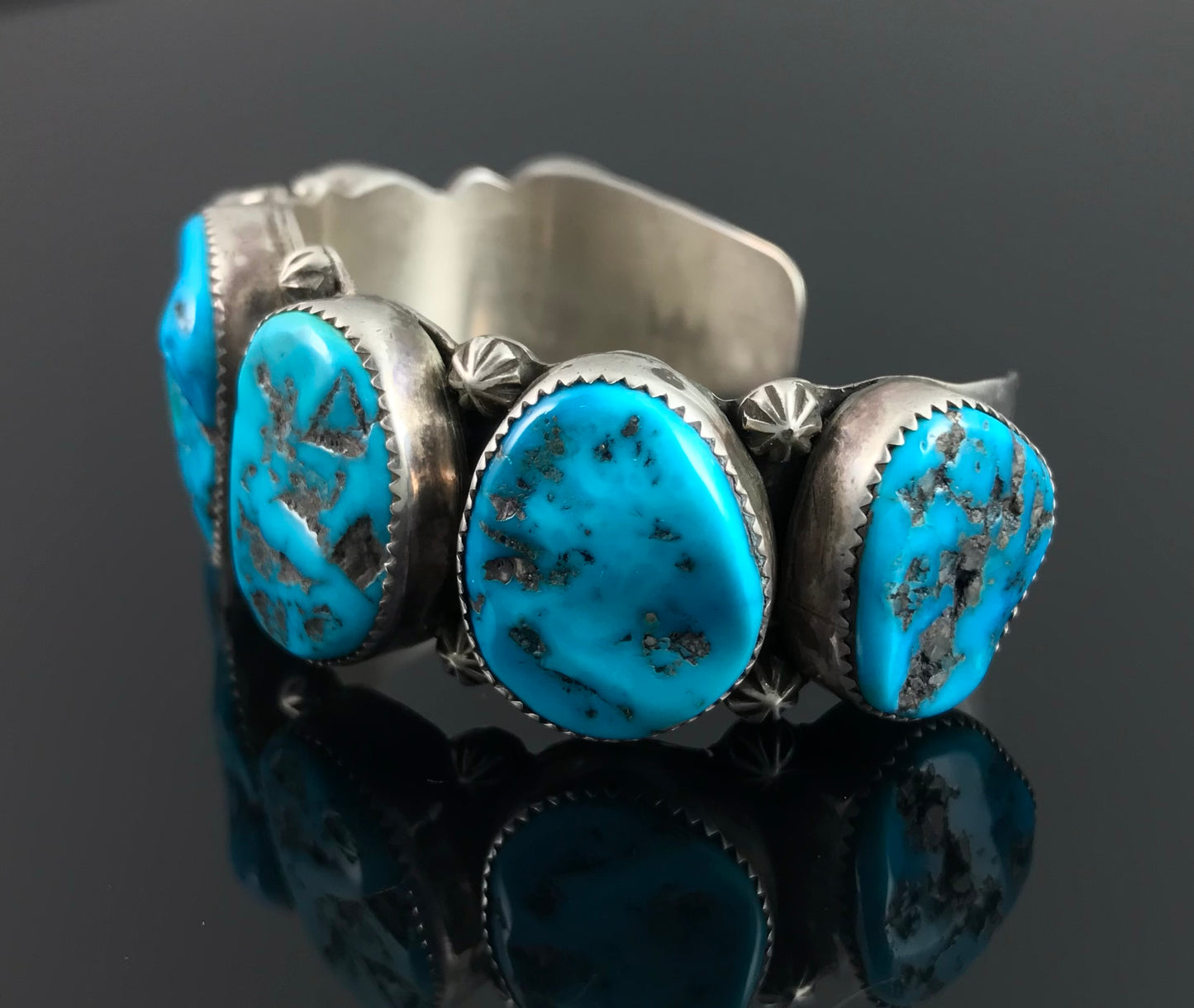7 Turquoise Cuff Bracelet Native American Navajo - Emma Lincoln