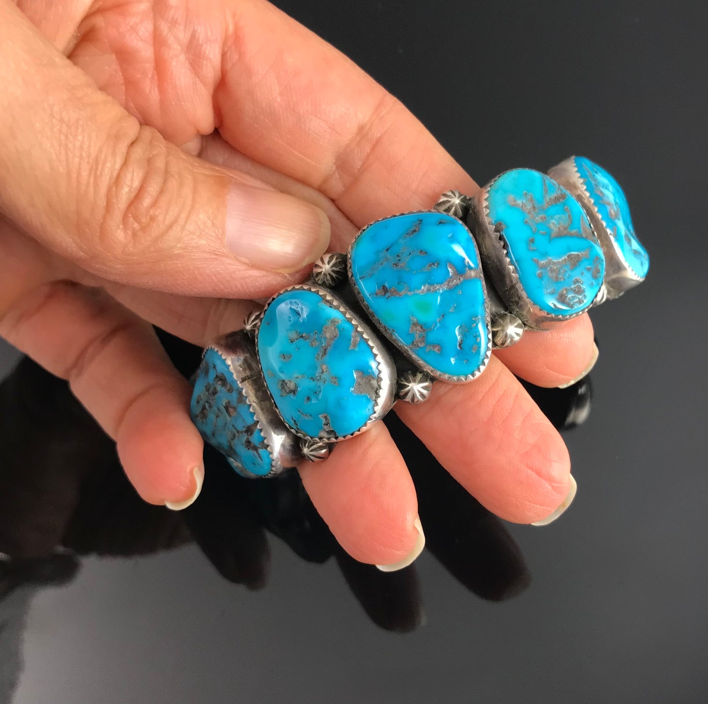 7 Turquoise Cuff Bracelet Native American Navajo - Emma Lincoln
