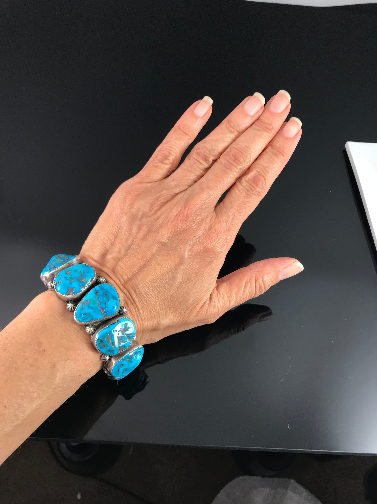 7 Turquoise Cuff Bracelet Native American Navajo - Emma Lincoln